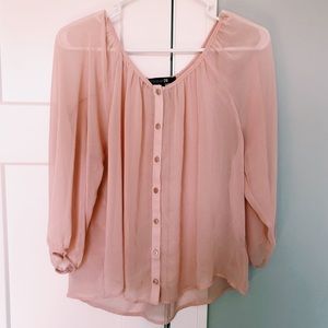 Light Blush Forever 21 sheer button up